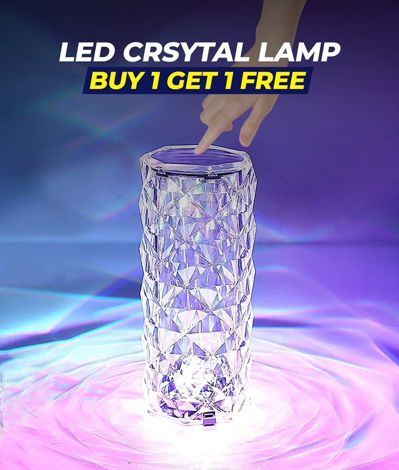 Buy 1 Get 1 Free Rose Crystal Lamp